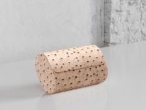 Etier Gusto Double Watch Roll Light Cappuccino Ostrich Leather