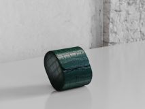 Etier Verdi Single Watch Roll Green Crocodile Leather