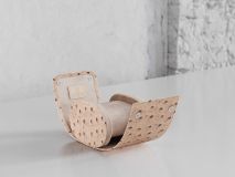 Etier Gusto Single Watch Roll Light Cappuccino Ostrich Leather