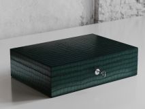 Etier Watch Rolls & Case Green Crocodile Leather Set