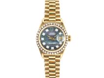 Rolex Datejust 26mm with Blue Mother of Pearl Diamond Dial and Diamond Bezel