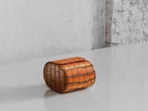 Etier Verdi Single Watch Roll Tan Crocodile Leather