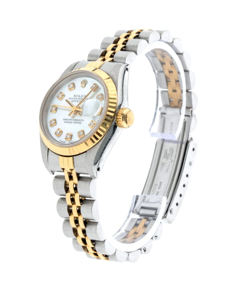 Rolex Datejust 26mm with White Mother of Pearl Diamond Dial