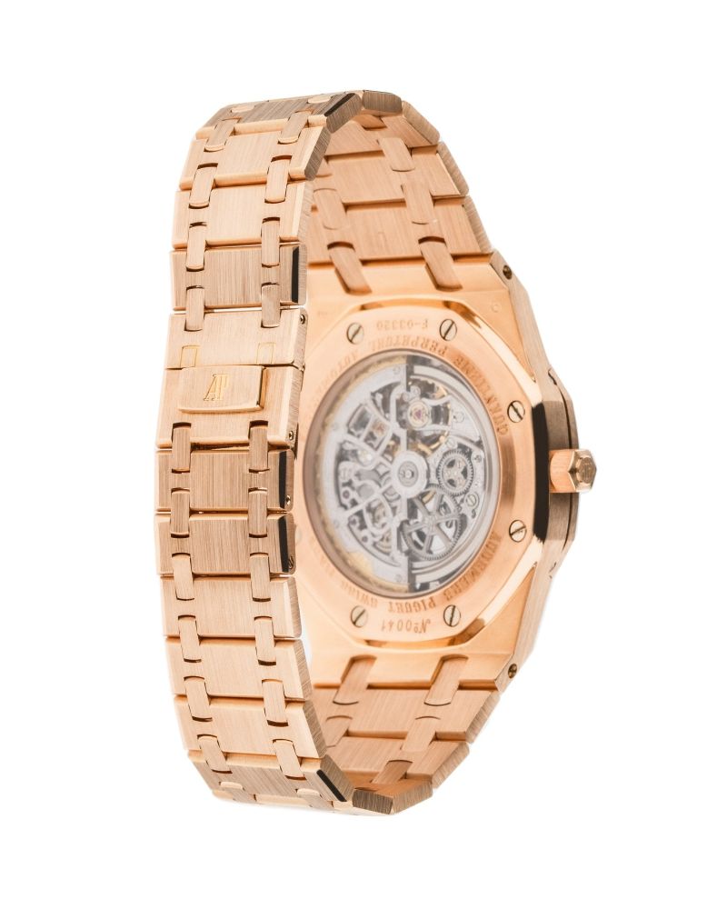 Audemars Piguet Rose Gold Skeletonized Perpetual Calendar Moon Phase Royal Oak