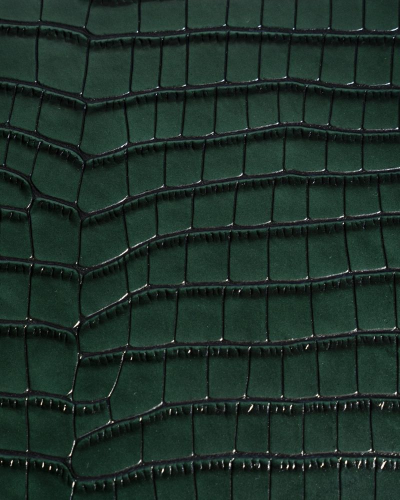 Etier Zegato Ten Watch Case Green Crocodile Leather