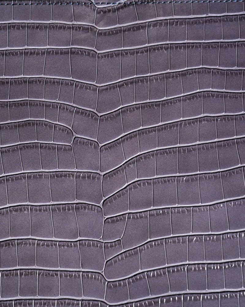 Etier Verdi Double Watch Roll Grey Crocodile Leather