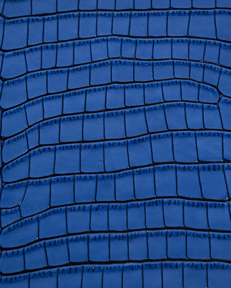 Etier Zegato Ten Watch Case Blue Crocodile Leather