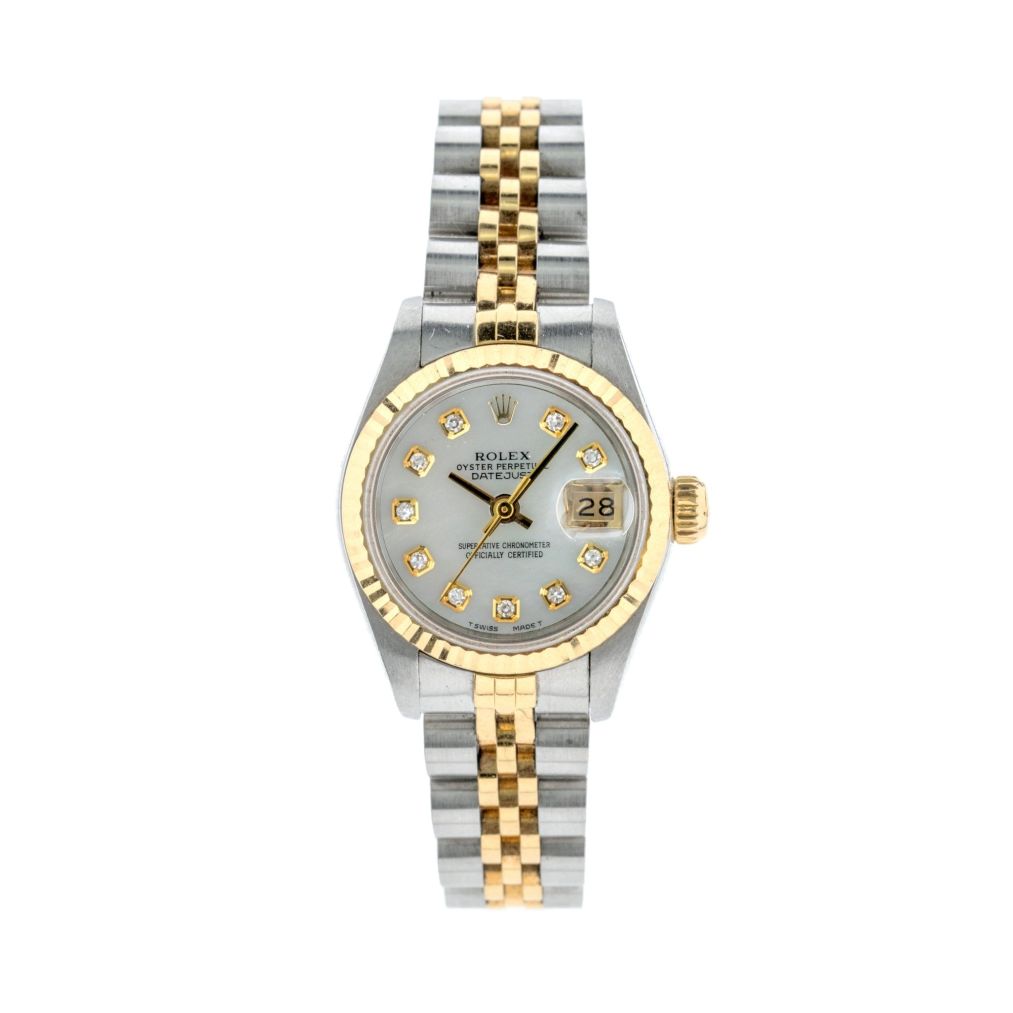 Rolex Datejust 26mm with White Mother of Pearl Diamond Dial