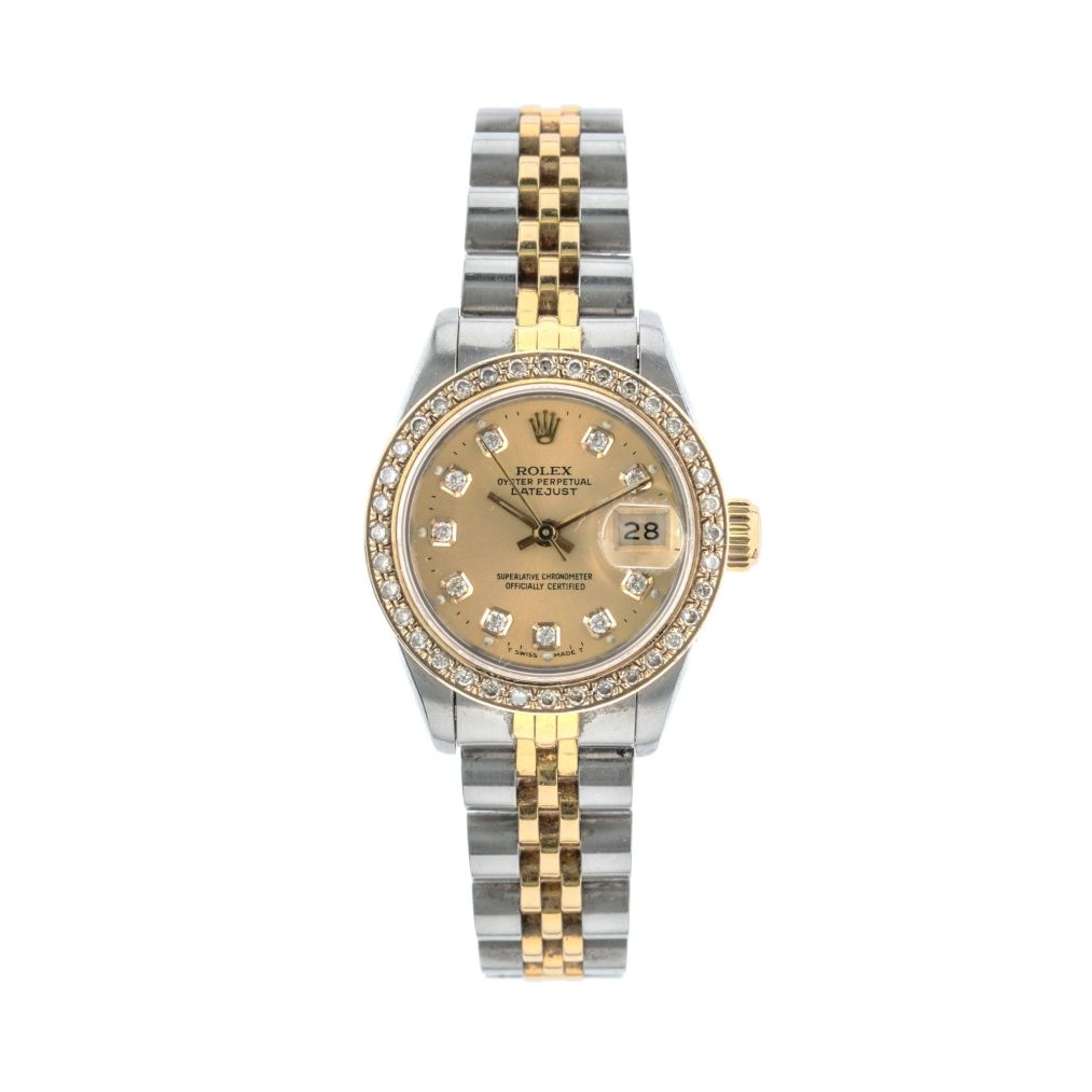 Rolex Datejust 26mm with Champagne Dial and Diamond Bezel