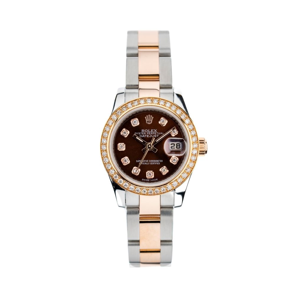 Rolex Datejust 26mm with Chocolate Diamond Dial and Diamond Bezel