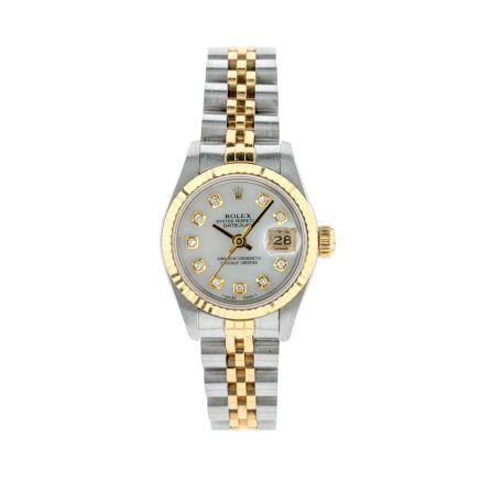 Rolex Datejust 26mm with White Mother of Pearl Diamond Dial