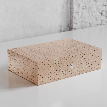 Etier Struzzo Ten Watch Case Light Cappuccino Ostrich Leather