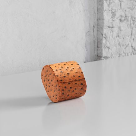 Etier Gusto Single Watch Roll Tan Ostrich Leather