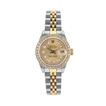 Rolex Datejust 26mm with Champagne Dial and Diamond Bezel