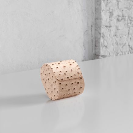 Etier Gusto Single Watch Roll Light Cappuccino Ostrich Leather