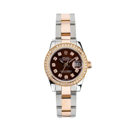 Rolex Datejust 26mm with Chocolate Diamond Dial and Diamond Bezel